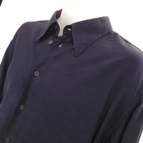 17 1/2 XL VTG VERCACE V2 ALL Over Print Mens Shirt - Picture 5 of 16